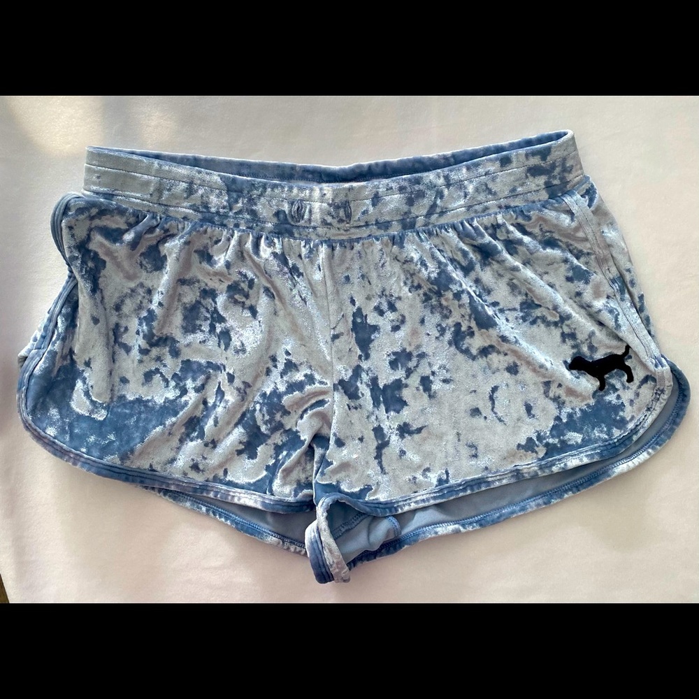 PINK velour sleep shorts, M